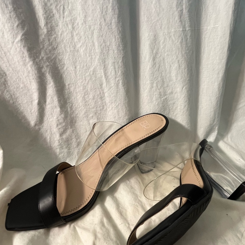BP Black and Clear Heeled Sandals Women’s size 8.5